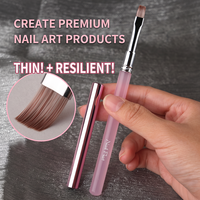 Pinceaux à ongles multifonctionnels à manche en acrylique rose, outils de peinture au gel UV, pour salon et manucure à domicile – Vente chaude