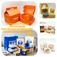 Boîte d'emballage personnalisée pour restauration rapide, boîte à kebab, boîte à poulet frit, boîte à combo, boîte à frites d'oignon en carton kraft