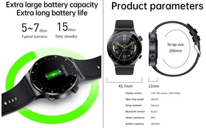 <span class=keywords><strong>Smartwatch</strong></span> sportivo QW33 con risposta alle chiamate <span class=keywords><strong>Bluetooth</strong></span>, calendario, schermo, fitness tracker, braccialetto in silicone. - Product Image 6