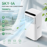 Climatiseur portable électrique 7000 Btu à haute efficacité énergétique, pour usage hôtelier et domestique, installation facile, en plastique
