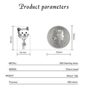 Hot Bán New Quyến Rũ Plata 925 Sterling Silver Mèo Và Xương Cá Hạt Cho Vòng Đeo Tay Mặt Dây Chuyền Trang Sức Phụ Kiện Nhà Máy Bán Buôn - Product Image 6
