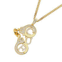 Collier pendentif anneau personnalisé micro-pavé CZ, bijoux hip-hop pour hommes