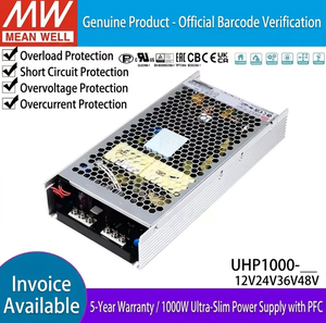 Fonte de Alimentação Industrial Mean Well UHP-1000-12 Tipo <span class=keywords><strong>Slim</strong></span> 960W PFC, Econômica, 12V 80A - Product Image 4