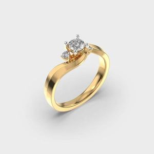 Bague de fiançailles avec diamant rond de laboratoire de 0,50 carat |   Solitaire en or 14 carats - Product Image 2