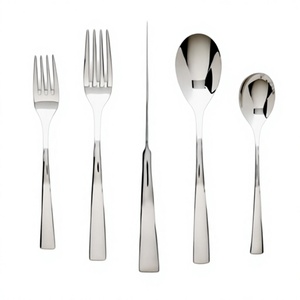 Ensemble de couverts modernes en acier inoxydable, finition miroir haute brillance, résistant à la rouille, couteau, fourchette, cuillère, vaisselle de mariage - Product Image 1