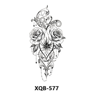 Tatuajes Temporales de Flores Negras a Prueba de Agua, Diseños de Tatuajes Falsos para Piernas y Brazos, Pegatinas de Tatuajes Temporales para Chicas y Mujeres - Product Image 6
