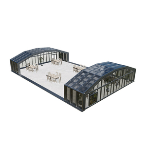 Terrasse couverte en aluminium électrique rétractable pour villa, design moderne, toutes saisons, en verre, pour cour. - Product Image 2