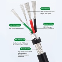 Câble USB2.0 AWM UL 2725 à fils nus, rouleau de 300m, 4 conducteurs, 1 paire torsadée, 24AWG + 28AWG, pour faisceau de câbles de données et de charge USB