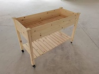 Kotak penanam kayu Cedar kontemporer besar kaki persegi buatan tangan ramah lingkungan untuk perlengkapan tempat tidur taman luar ruangan sayuran herbal