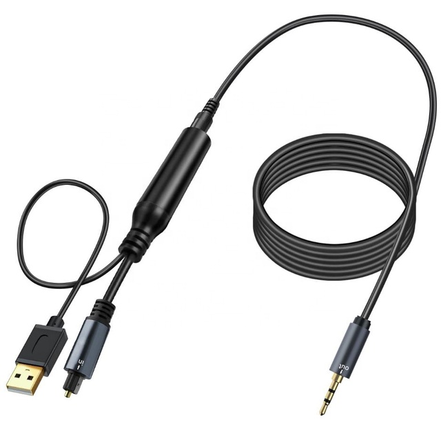 Built in DAC Chip Support Fiber Optic Digital to Analog signal TRS Stereo 3.5 Audio Cable Line TosLink to 3.5mm Male Audio Cord