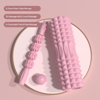 Nouveau design, balle de massage écologique pour yoga et relaxation, rouleau de massage, bâton de massage, rouleau en mousse pour le dos et les tissus profonds du corps entier