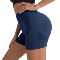 Shorts de sport sans couture à effet froncé, taille haute, avec ceinture extra large, effet ventre plat, compression, anti-transparence, pour femme, vente en gros