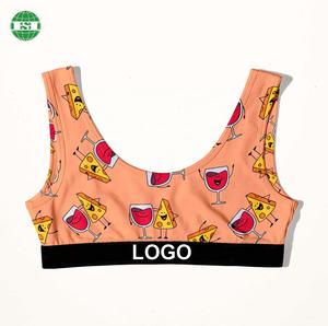 Reggiseno sportivo con stampa torta al formaggio reggiseno bralette con stampa divertente a forma di H personalizzazione completa wireless con il tuo pacchetto tecnico - Product Image 1