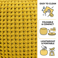 Pouf ottoman rond en polyester tricoté à la main, repose-pieds pour la décoration du salon