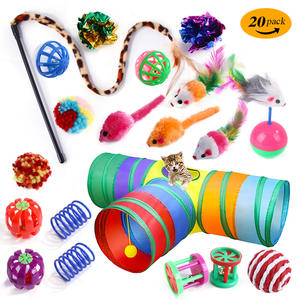 Nuevo Juguete Ecológico de Plástico para Gatos: Túnel Arcoíris Transfronterizo con Ratón de Peluche, Campana y Bola, y Juego de Resortes Divertidos para Gatos - Product Image 3