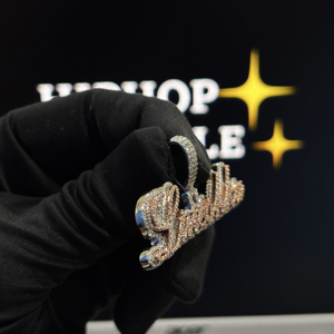 จี้ห้อยคอแบบกำหนดเองสไตล์ฮิปฮอป HIPHOP SPARKLE P88 เงินแท้ 925 ประดับเพชรโมอิสซาไนต์ VVS ชุบทอง 18K พร้อมจี้รูปหัวใจสองชั้น - Product Image 2