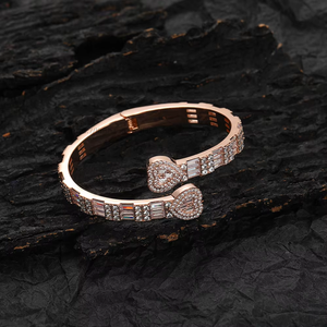 Pulsera de Pareja con Circonita, Pulsera de Cobre con Incrustaciones de Circonio, Pulsera de Pareja Chapada en Oro. Collar Lijing de Moda Tanjing - Product Image 3