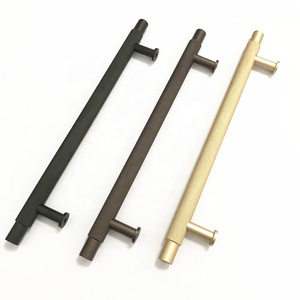 MEILV Brass Knurled Solid Cupboard Black/Chrome/Gold Cabinet Pull Handle