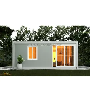 Quadro de aço iluminado pré-fabricado, villa moderna pequena casa de cabine hurricane à prova de água casas de praia de luxo