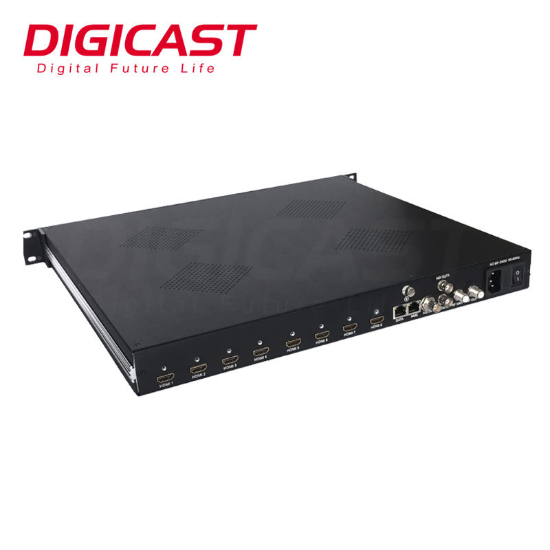 DMB-9581 DVB Numérique 8 Canaux H.264 HD ISDB T Modulateur D'encodeur Intégrant Codage Multiplexage encodeur modulateur dvbc