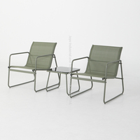Ensemble de meubles de jardin Joye Leisure, table basse et chaises pas chères pour usage extérieur, en métal Teslin, 3 pièces, ensemble de canapé, ensemble de patio