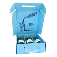Boîtes d'emballage en carton ondulé réutilisables pour les spiritueux et le vin, pour les colis postaux, avec doublure en éponge - Écologiques et biodégradables