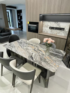 Venta al por mayor de diseño moderno para villas y hoteles, losa de mármol natural gris pulido, piedra, encimeras de cocina, <span class=keywords><strong>TV</strong></span>, pared y suelo - Product Image 5