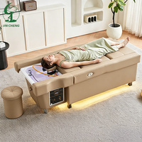 Lit de Massage Thaïlandais Multifonctionnel Jincheng pour Salon, Chaise de Pédicure et Lavage des Cheveux Électrique à Dossier Relevable, Lit de Lavage pour Tête et Spa
