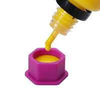 Gobelets en silicone réutilisables en forme de cœur et de crâne, sans BPA, pour encre de tatouage, avec base, couleurs personnalisables