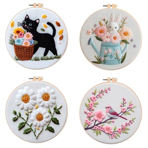 ชุดวัสดุถักลายแบบทำมือสำหรับแมวดอกไม้ชุดกระต่าย - Product Image 2