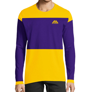 <b>Men</b> Color Blocked Long Sleeve Shirt <b>Purple</b> Yellow Full Sleeve All Seasons Style Shirts Tops - Product Image 5