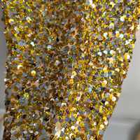 Mädchen Pailletten Tüll Netzstoff 100% Polyester Elastisch Glänzend 3mm Bestickt Fluoreszierend OEKO-TEX Zertifiziert für Kleider