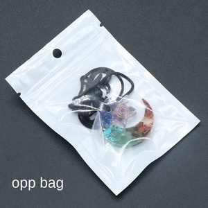 Stern-Mond-Anhänger Bunter Kieselsteine Sterne Natürlicher Kristallkies Epoxidharz-Tropftechnik Halskette - Product Image 4