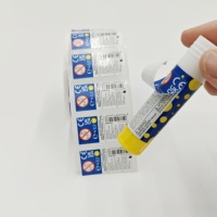 Kunden spezifischer blauer Klebe stift aufkleber Doppel lagige Abreiß oberfläche und falten freies Design für Schreibwaren