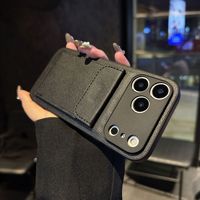 Étui de téléphone en cuir PU Litchi anti-empreintes digitales, antichoc, avec fentes pour cartes, pour 17/16/15/11/12/13/14/13 Pro Max