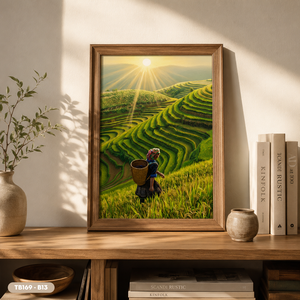 Pintura al Óleo de Arrozales de Vietnam, Arte de Pared en Lienzo Hecho a Mano, Servicio OEM ODM, Modelo TB169-B13 - Product Image 2