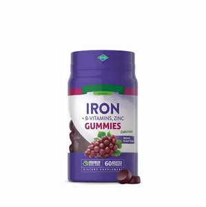Private Label Iron Gummies mit Glutenfreiem Multi vitamin fördert die Unterstützung der Hämoglobin-Energie Eisen gummis mit Vitamin C-Gummi