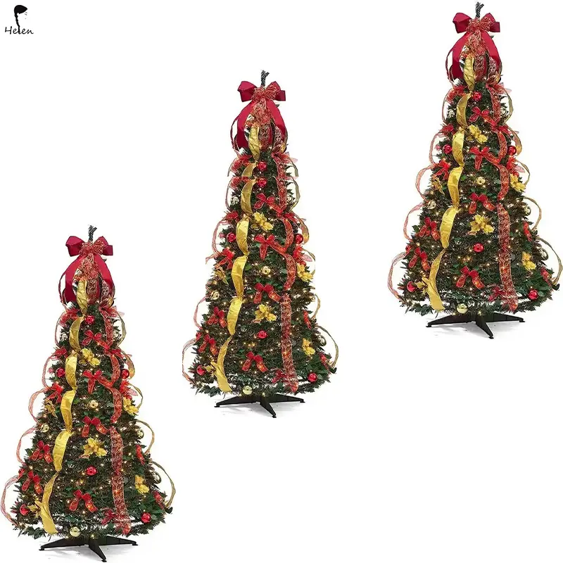 Лидер продаж, спиральные складные и выдвижные Рождественские елки на фабриках для рождественских украшений, украшения торгового центра