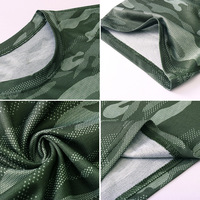 T-shirt de sport camouflage à manches courtes pour hommes, coupe ajustée, séchage rapide, idéal pour la course et l'entraînement en salle de sport – Vente en gros