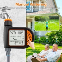 Arroseur programmable à économie d'eau avec capteur de pluie intégré, écran LCD, contrôleur d'irrigation programmable pour tuyau d'arrosage extérieur