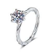 Bijoux de souhaits Bague de fiançailles pour couple Vvs Moissanite Bague de fiançailles et de mariage en argent sterling 925 avec diamant Bon prix