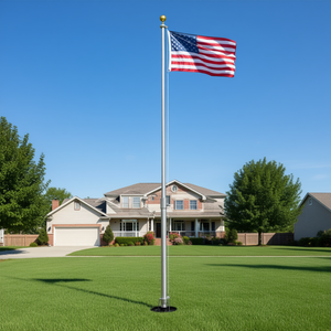 Kit de Mástil Telescópico para Bandera de 20 pies, Aluminio Resistente, con Bandera de EE. UU. de 5x3, Adorno de Bola Dorada, Estilo Bandera - Product Image 2