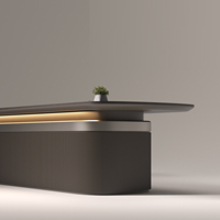Ensemble de chaise de bureau pour chef - Bureau de direction design moderne de luxe, construction modulaire en bois écologique, tiroir à dossiers