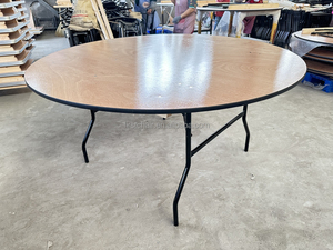 שולחן אירועים עגול מתקפל מעץ אלגנטי ומודרני, גדול 1.8 מטר, לאירועים במלון, מסיבות וכנסים - Product Image 5