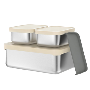 New 304 Stainless Steel Snack <b>Lunch</b> <b>Box</b> <b>Metal</b> Food Storage Container OEM Food Grade Silicone Portable <b>Lunch</b> <b>Box</b> - Product Image 1