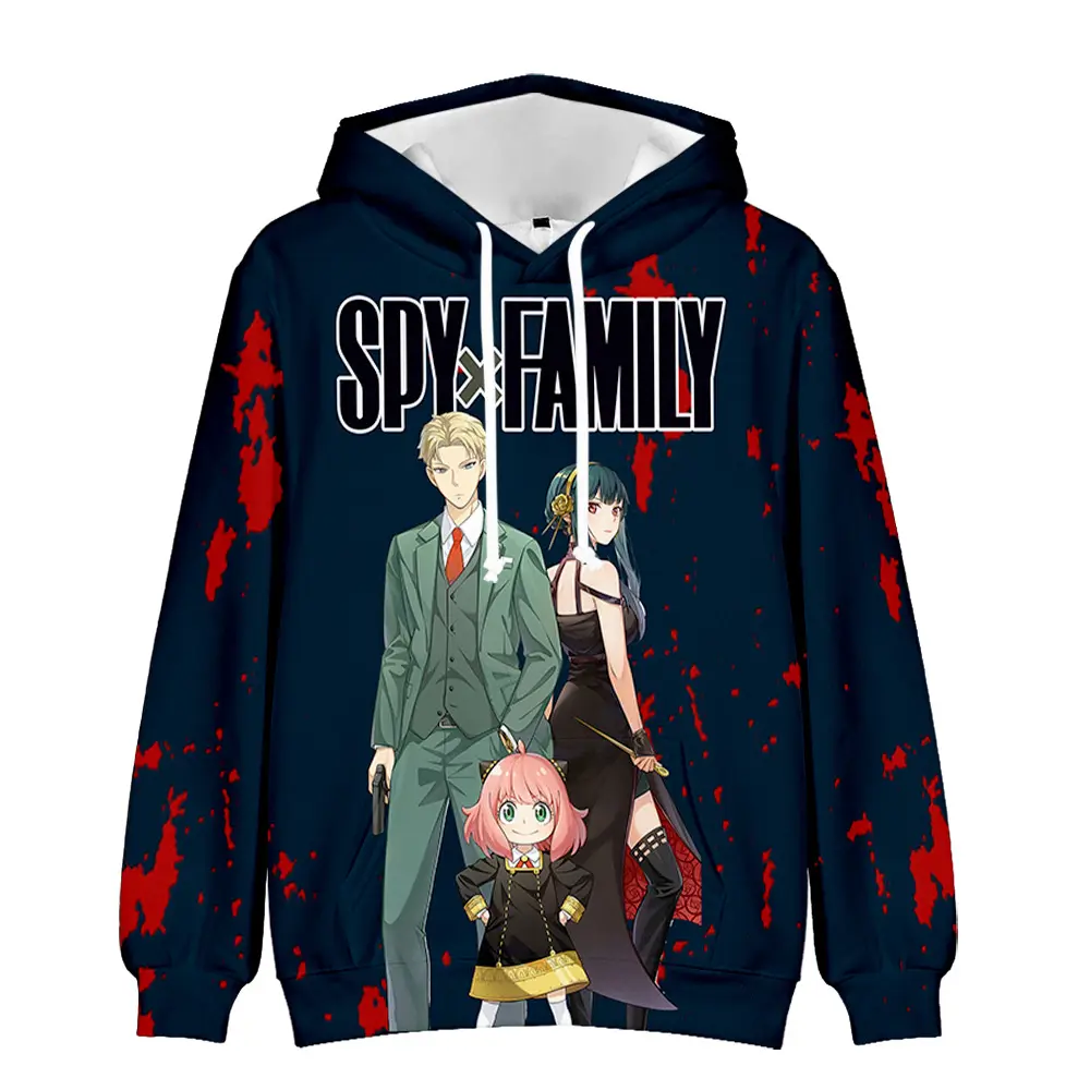 12 colori Anime giapponesi SPY X FAMILY 3D Printing Cosplay Pullover con cappuccio felpa con cappuccio