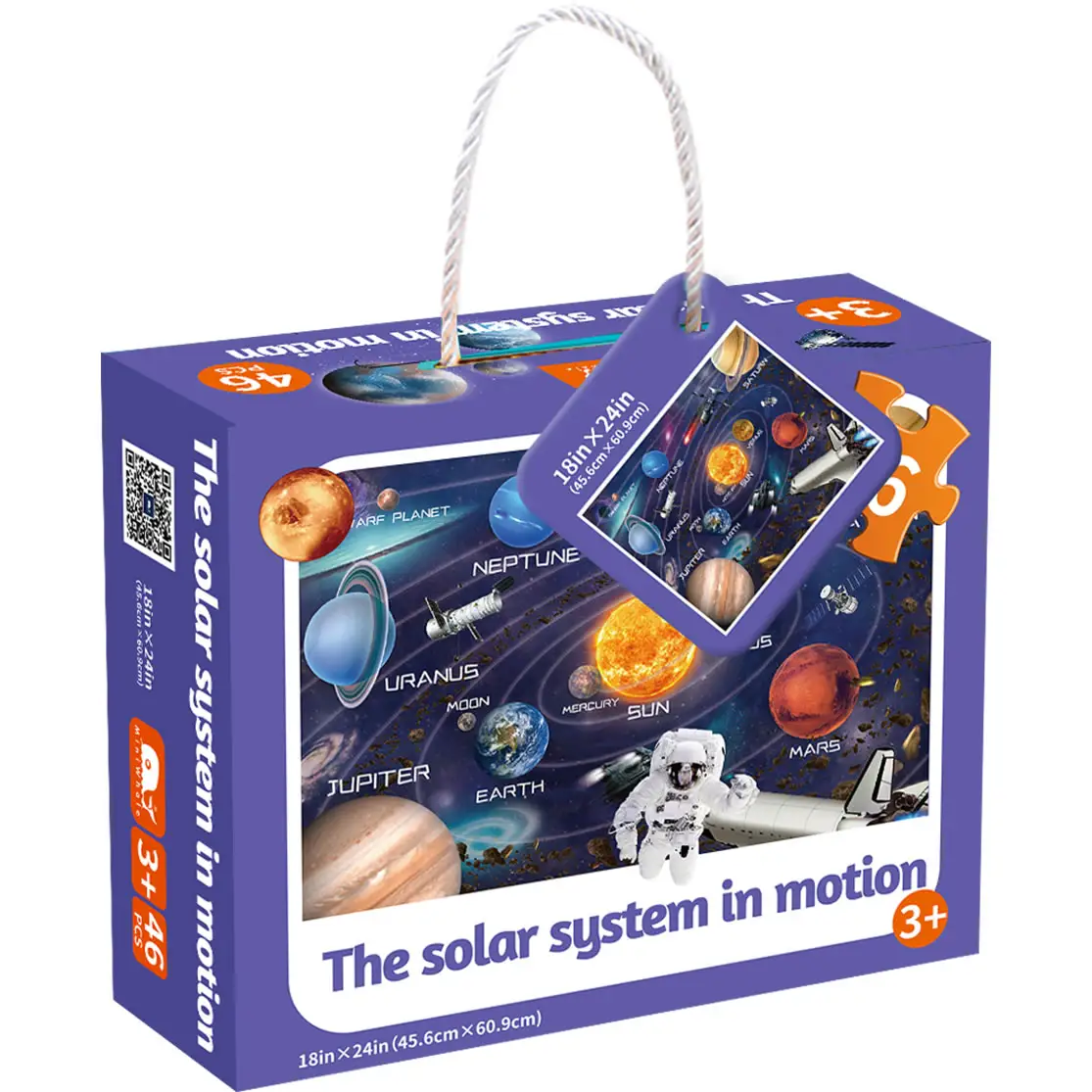 Prix usine 46 pièces système solaire jeu de puzzle au sol lumineux pour enfants jeu de puzzle éducatif pour enfants