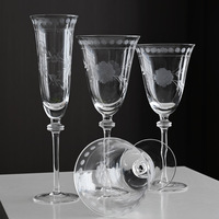 Lanques FLORAL CUT Verre transparent réutilisable sans plomb, compatible lave-vaisselle, pour la maison et les événements de mariage