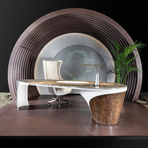 Bureau exécutif de luxe en marbre italien avec tiroirs multifonctionnel de luxe pour patrons, villas et bureaux à domicile - Product Image 4