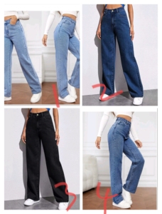 Pantalons en <span class=keywords><strong>jean</strong></span> pour femmes de haute qualité, couleur bleue, décontractés, pour tous les jours, style streetwear, jeans à jambes larges pour femmes - Product Image 3